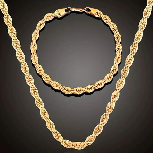Two-piece necklace and bracelet set